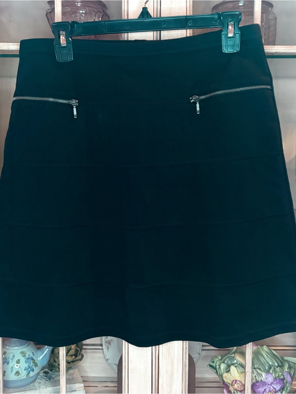 Athleta Black A-Line Skirt with Front Zip Pockets